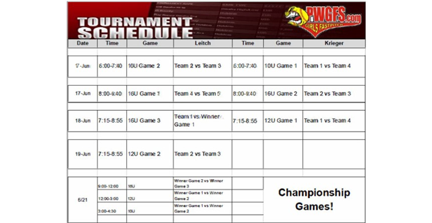 Spring 2025 Tournament Schedule