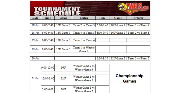 Spring 2025 Tournament Schedule