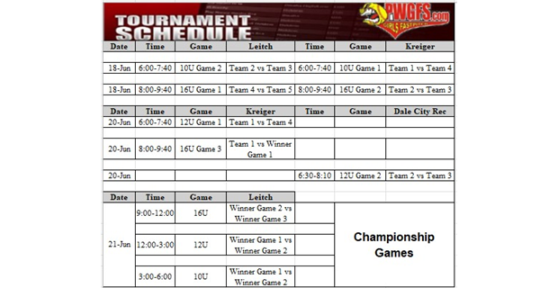 Spring 2025 Tournament Schedule